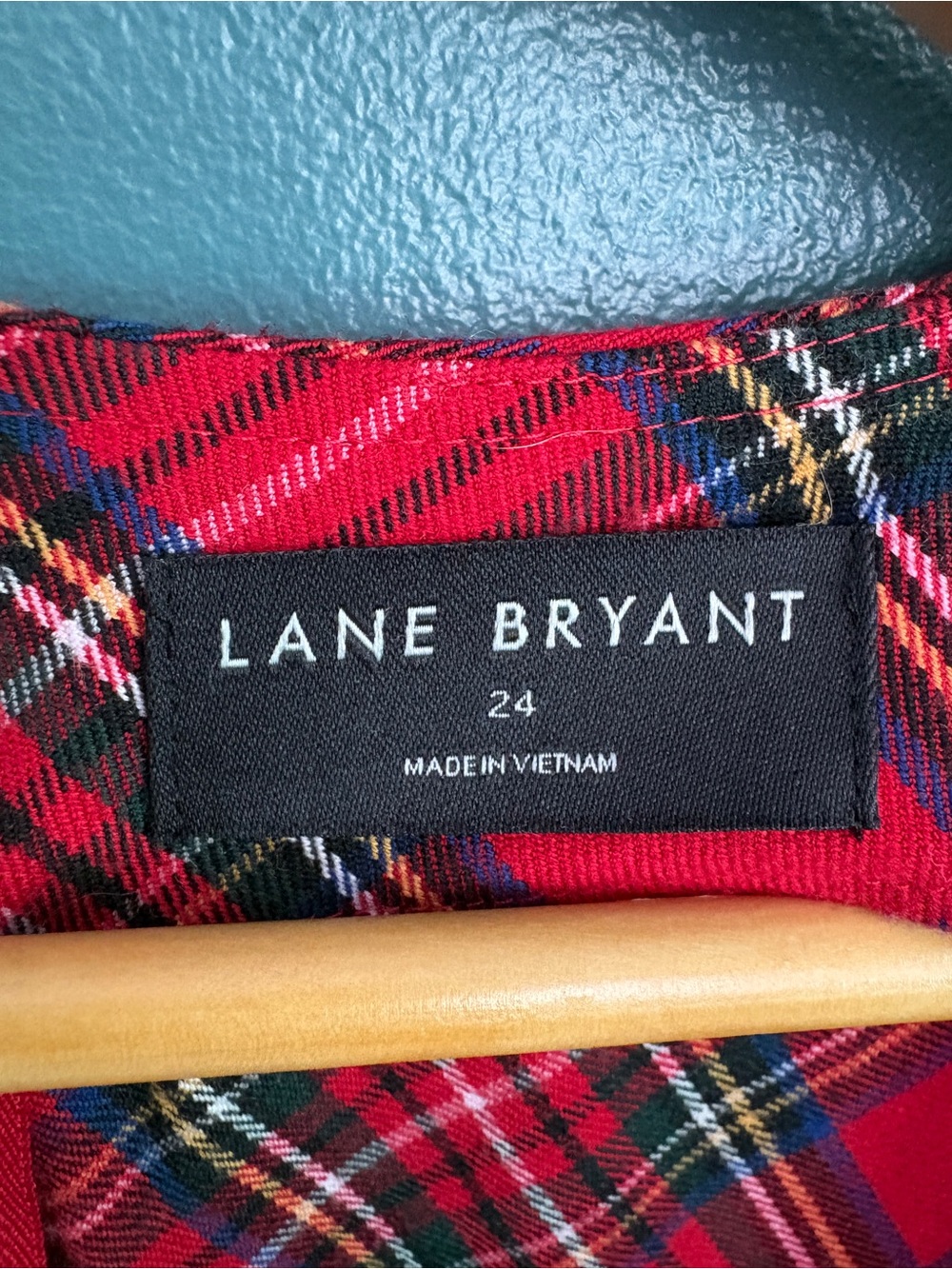 Lane Bryant Women’s Cap-Sleeve Fit & Flare Midi Dress Red Tartan Plaid Size 24 - Picture 4 of 9